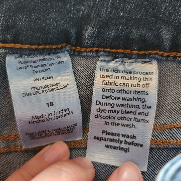 Time and True Jeans High Rise Curvy Skinny Womens Size 18 Regular Blue Denim - Picture 5 of 9